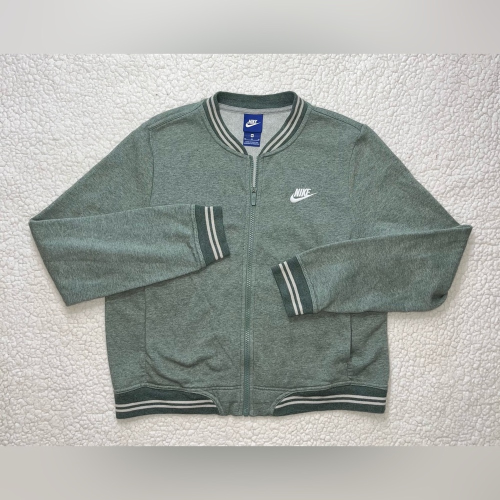 Nike Varsity Bomber Jacket Green Full Zip Women’s Medium